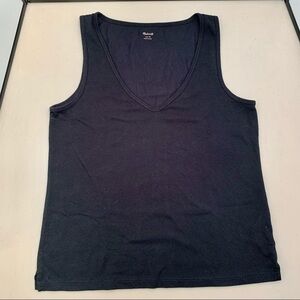 Madewell Shirt Adult Size Medium Black Tomboy V-Neck Tank Top Women